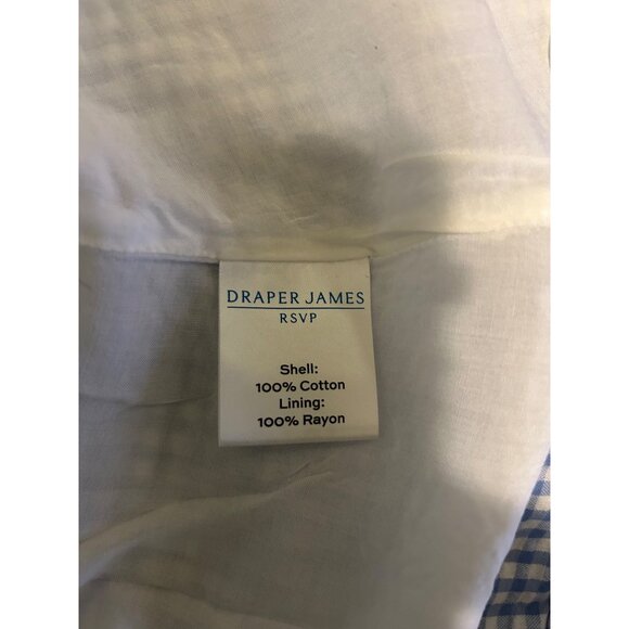 Draper James RSVP 3X Blue Gingham Ruffle V-Neck Belted Fit & Flare Dress Puff Sl - Picture 6 of 14